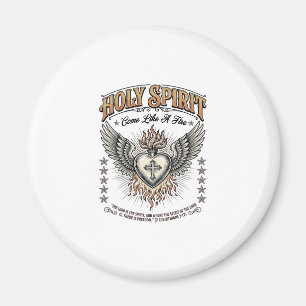 Heiliger Geist Vintage Gravur Flügel Herz Shirt_1 Magnet