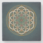 Heiliger Geometrie-MarmorierungUntersetzer Steinuntersetzer (Vorderseite)