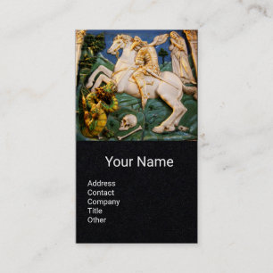Heiliger Georg,Drache,Prinzessin Monogramm Plack P Visitenkarte