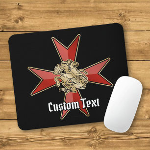 Heiliger Georg über Malteserkreuz Mousepad
