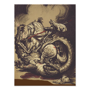 Heiliger Georg und der Drache Großmärtyrer Fotodruck