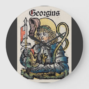 Heiliger Georg und der Drache Großmärtyrer Große Wanduhr