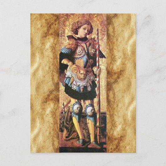 HEILIGER GEORG UND DRACHE POSTKARTE (Vorderseite)