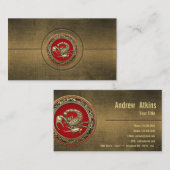 Heiliger goldener Skorpion über Rot Visitenkarte (Vorne/Hinten)