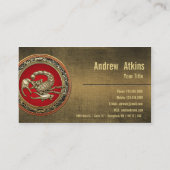 Heiliger goldener Skorpion über Rot Visitenkarte (Rückseite)