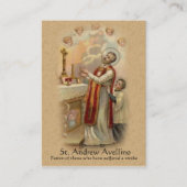 Heiliger Gönner der Karten-| St Andrew Avellino Visitenkarte (Vorderseite)