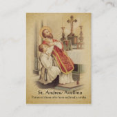 Heiliger Gönner der Karten-| St Andrew Avellino Visitenkarte (Vorderseite)