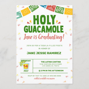 Heiliger Guacamole Abschluss Fiesta Einladung