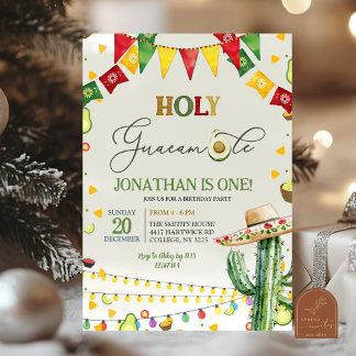 Heiliger Guacamole Avocado Fiesta Kindergeburtstag Einladung