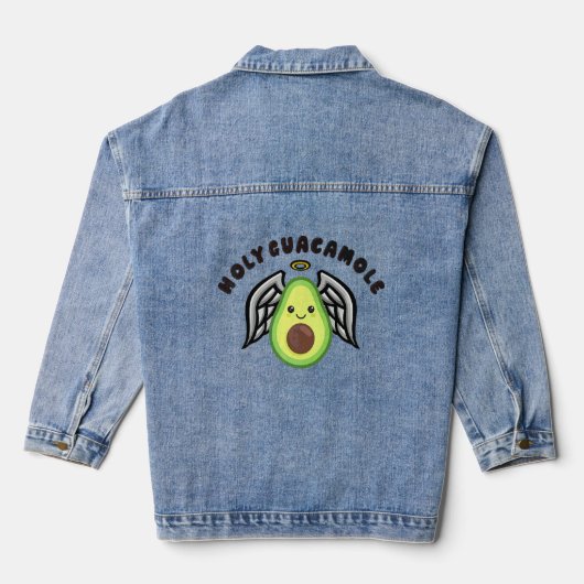 Heiliger Guacamole Avocado für Männer Frauen Kinde Jeansjacke (Rückseite)