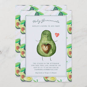 Heiliger Guacamole Avocado Kinderdusche Einladun Einladung