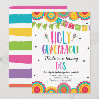 Heiliger Guacamole Dos 2. Geburtstag Cactus Fiesta Einladung