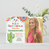 Heiliger Guacamole Fiesta Abschluss Einladung Part (Stehend Vorderseite)