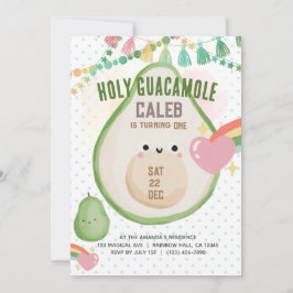 Heiliger Guacamole Fiesta Avocado 1. Geburtstag Pa Einladung