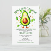 Heiliger Guacamole Fiesta Thema Junge oder Mädchen Einladung (Stehend Vorderseite)