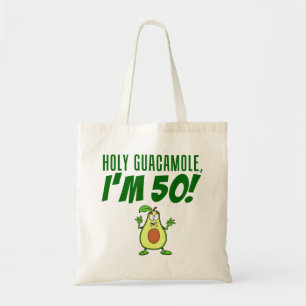 Heiliger Guacamole Ich bin 50 Cartoon Avocado Tragetasche
