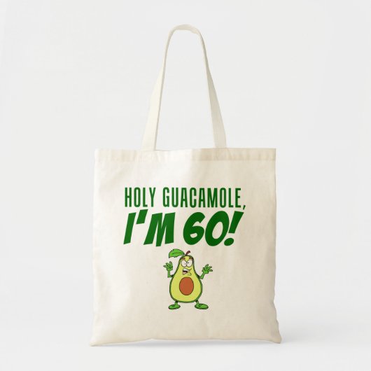 Heiliger Guacamole Ich bin 60 Cartoon Avocado Tragetasche (Vorne)