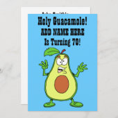 Heiliger Guacamole Jemand dreht 70 Avocado Einladung (Vorne/Hinten)