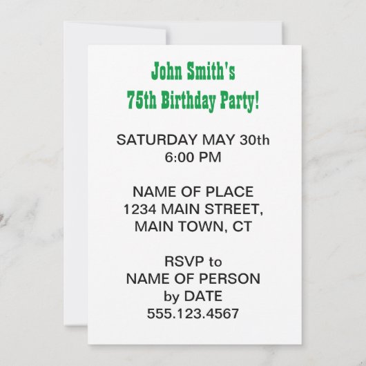 Heiliger Guacamole Jemand dreht 75 Avocado Einladung (Rückseite)