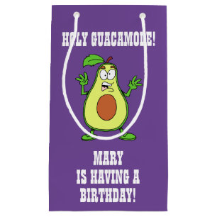 Heiliger Guacamole Jemand mit einem Geburtstagsvoc Kleine Geschenktüte