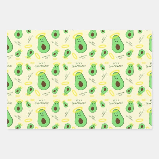 Heiliger Guacamole niedlicher Avocado Geschenkpapier Set (Vorderseite 2)