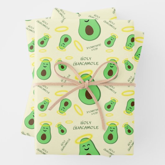 Heiliger Guacamole niedlicher Avocado Geschenkpapier Set (Beispiel)