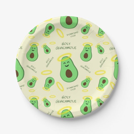 Heiliger Guacamole niedlicher Avocado Pappteller (Vorderseite)