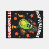 Heiliger Guacamole Sein Erntedank Avocado Pilgrim Fleecedecke (Vorderseite (Horizontal))