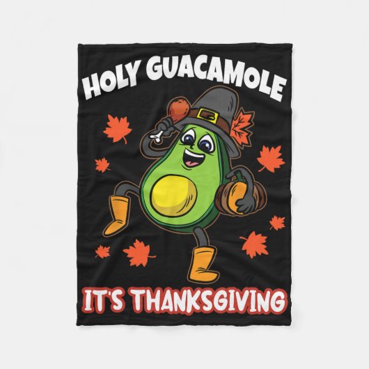 Heiliger Guacamole Sein Erntedank Avocado Pilgrim Fleecedecke (Vorderseite)