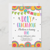 Heiliger Guacamole Uno 1. Geburtstag Cactus Fiesta Einladung (Vorderseite)