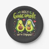 Heiliger Guacamole Wir sind Verlobte Paarbride Pappteller (Vorderseite)