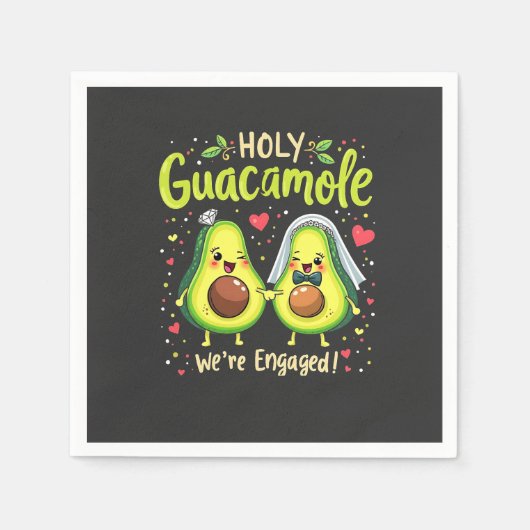 Heiliger Guacamole Wir sind Verlobte Paarbride Serviette (Vorderseite)