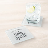 Heiliger Holiday Spirit Christliche Weihnachten Glasuntersetzer (Schrägansicht)