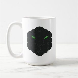 Heiliger Jaguar - das Gesicht des Lebens, schwarz. Kaffeetasse