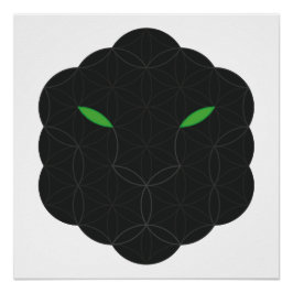 Heiliger Jaguar - das Gesicht des Lebens, schwarz. Poster