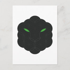 Heiliger Jaguar - das Gesicht des Lebens, schwarz. Postkarte