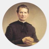 Heiliger Johannes Bosco Runder Aufkleber (Vorderseite)