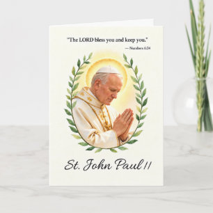 Heiliger Johannes Paul II. Gottes Frieden und Sege Karte