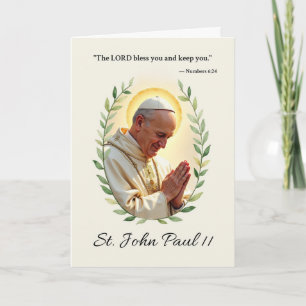 Heiliger Johannes Paul II. Gottes Frieden und Sege Karte
