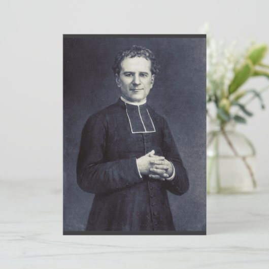 Heiliger John Bosco Vater und Jugendlehrer Einladung (Stehend Vorderseite)