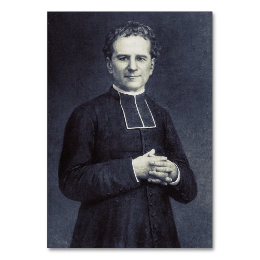 Heiliger John Bosco Vater und Jugendlehrer Tischnummer (Vorderseite)
