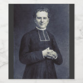 Heiliger John Bosco Vater und Jugendlehrer Weinetikett (Einzelnes Label)