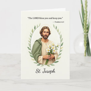 Heiliger Josef Gottes Frieden mit der Schrift Karte