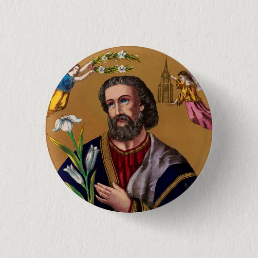 Heiliger Joseph Guardian der Heiligen Familie Button (Vorderseite)