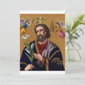 Heiliger Joseph Guardian der Heiligen Familie Dankeskarte (Stehend Vorderseite)