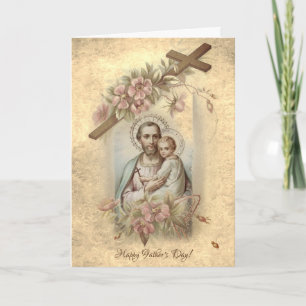 Heiliger Joseph Kind Jesus Vater Tag Religiös Karte