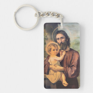 Heiliger Joseph und Säugling Jesus Schlüsselanhänger