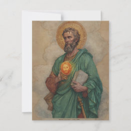 Heiliger Judas mit Heiligenbild und Buch Feiertagskarte