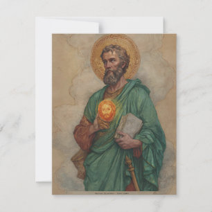 Heiliger Judas mit Heiligenbild und Buch Feiertagskarte