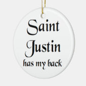 Heiliger Justin Keramik Ornament (Links)